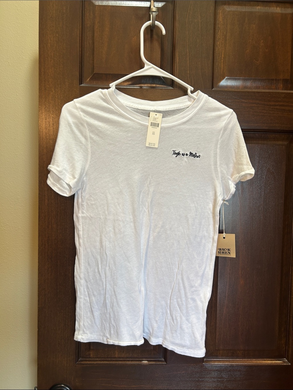 White 'Tough as a Mother' Short Sleeve Crew Tee